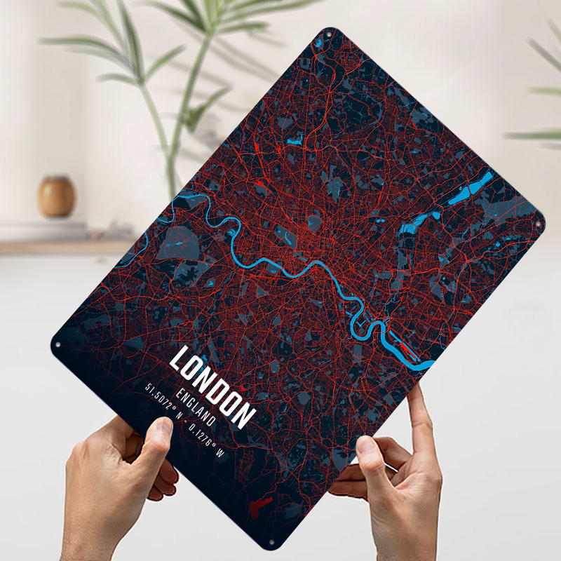 London City Map Metal Poster C - Retro Gaming In London review and price