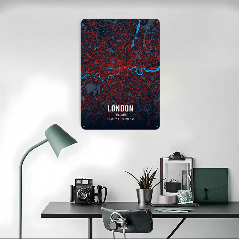 London City Map Metal Poster C - Retro Gaming In London review and price