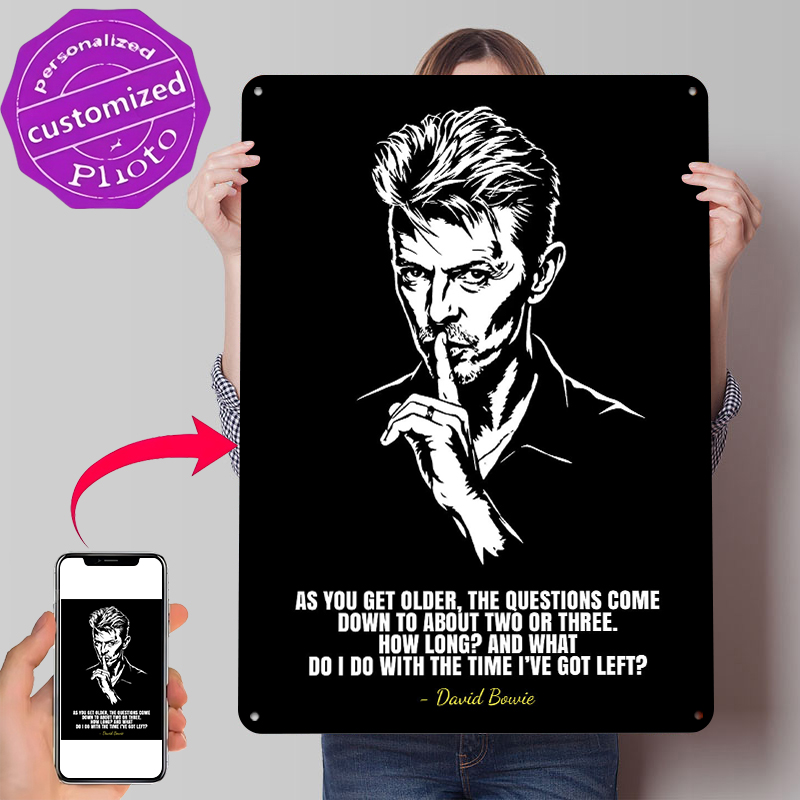 David Bowie Quote Art Tin Post - Retro Gaming Quotes review and price
