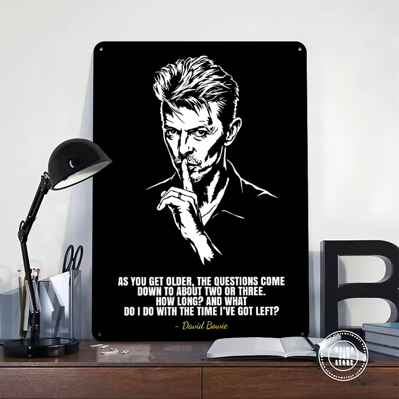 David Bowie Quote Art Tin Post - Retro Gaming Quotes review and price