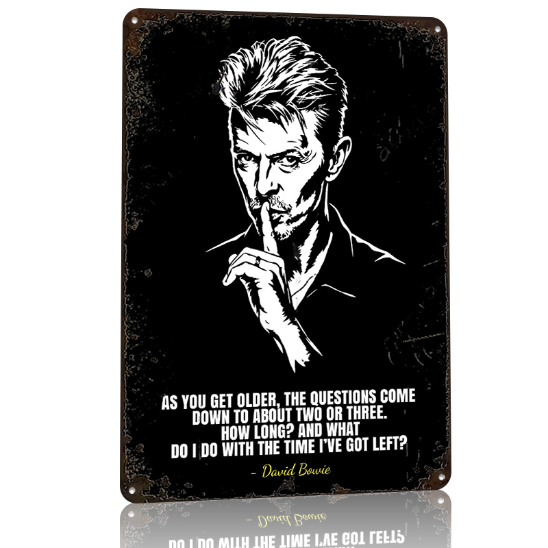 David Bowie Quote Art Tin Post - Retro Gaming Quotes review and price