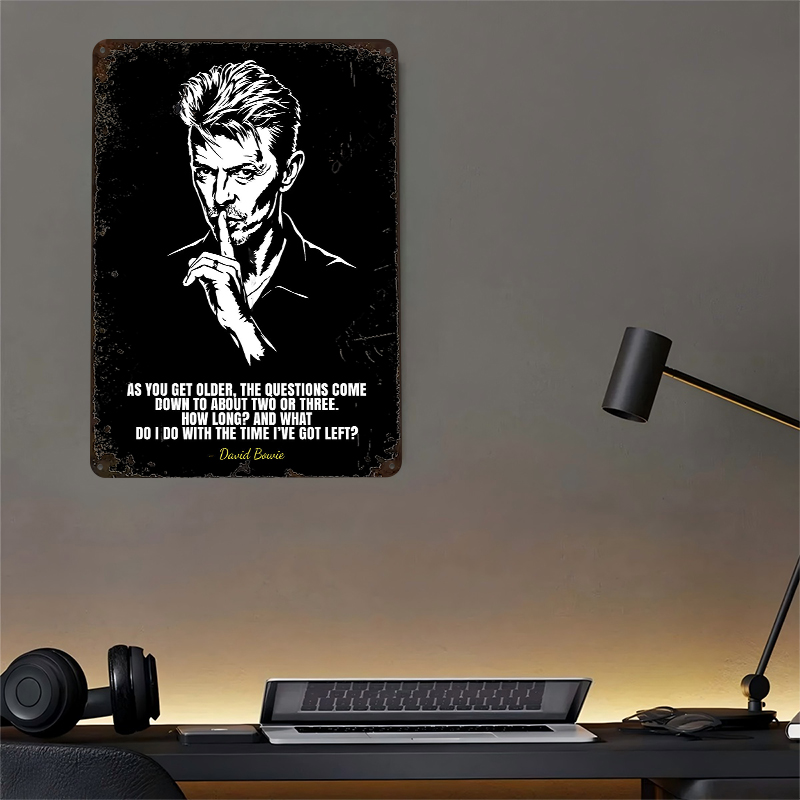 David Bowie Quote Art Tin Post - Retro Gaming Quotes review and price