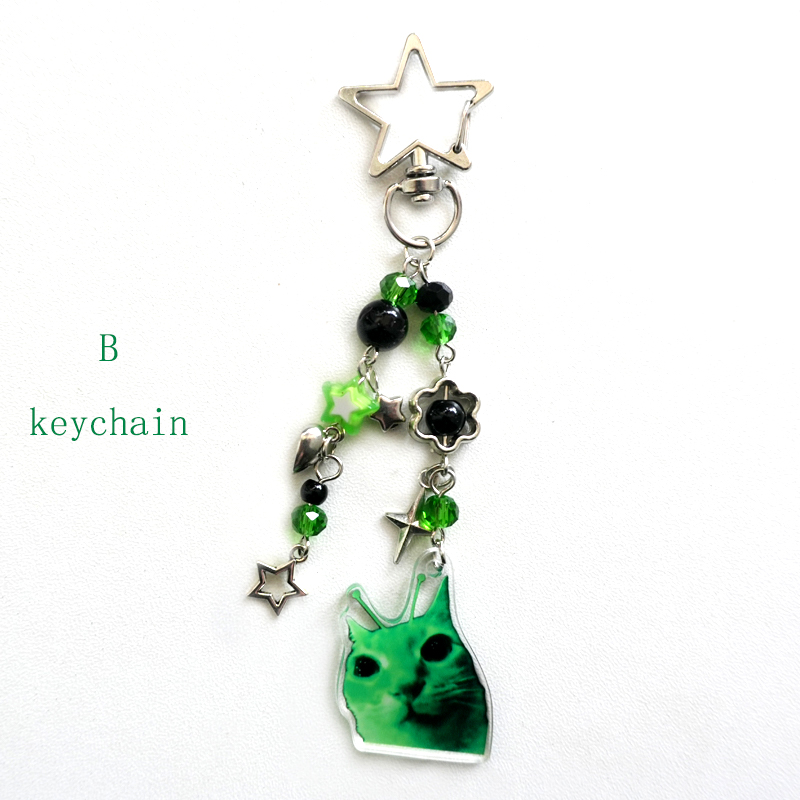 Alien Cat Keychain Y2K Green M - Retro Gaming Keychain review and price