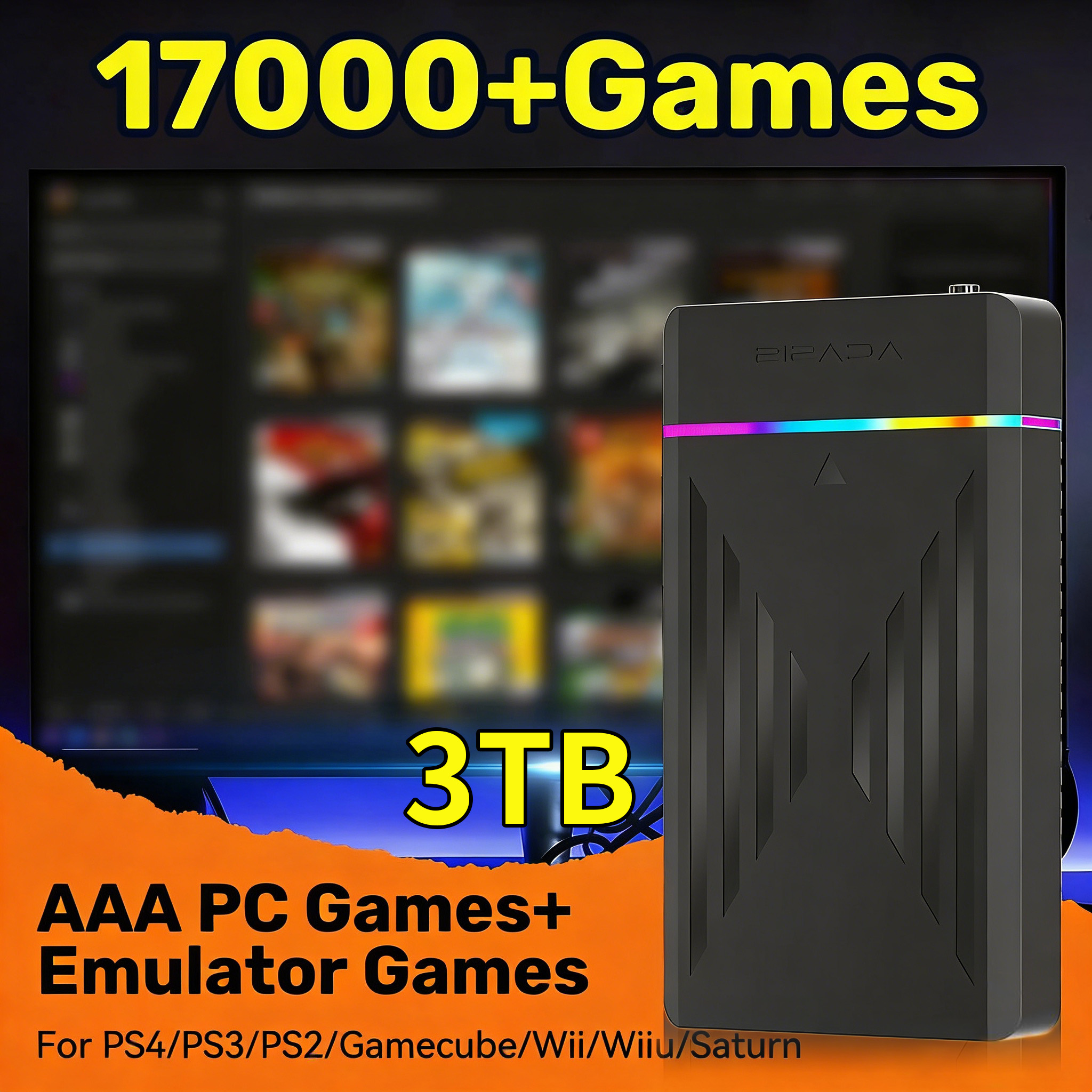 Portable 3TB Gaming HDD Video  - Retro Gaming Hdd review and price