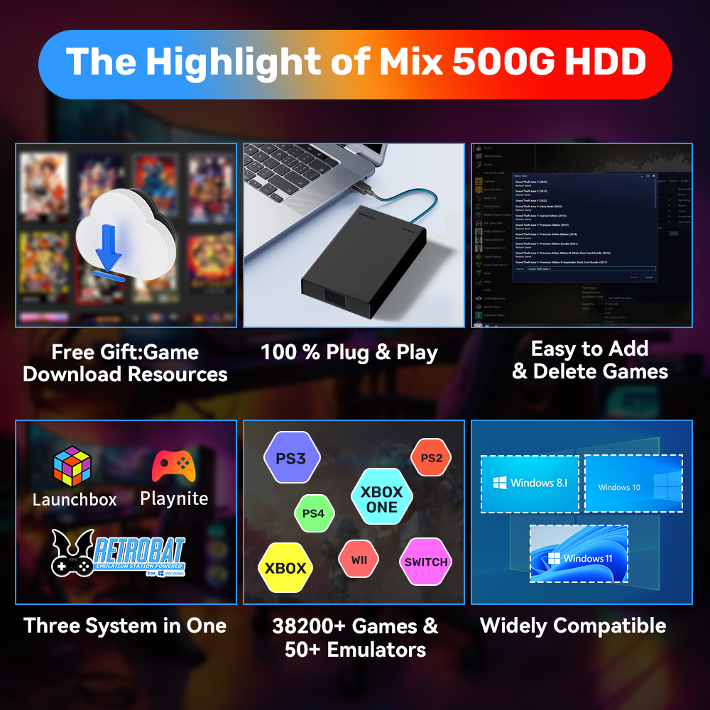 JMachen 500GB Portable Gaming  - Retro Gaming Play Zone review and price