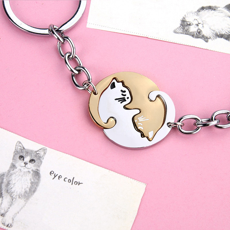 Cute Hug Cat Keychain Creative - Retro Gaming Keychain review and price