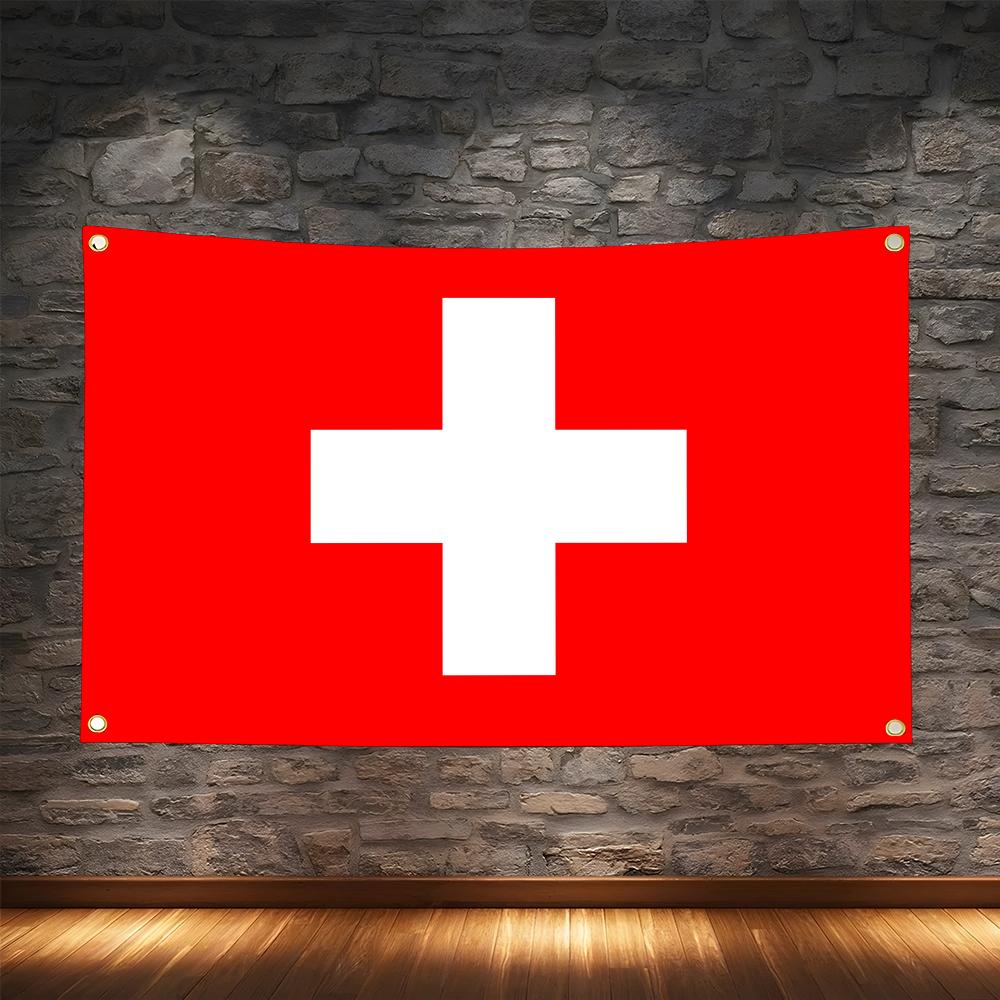 1PC Classic Switzerland Flags  - Retro Gaming Banner review and price