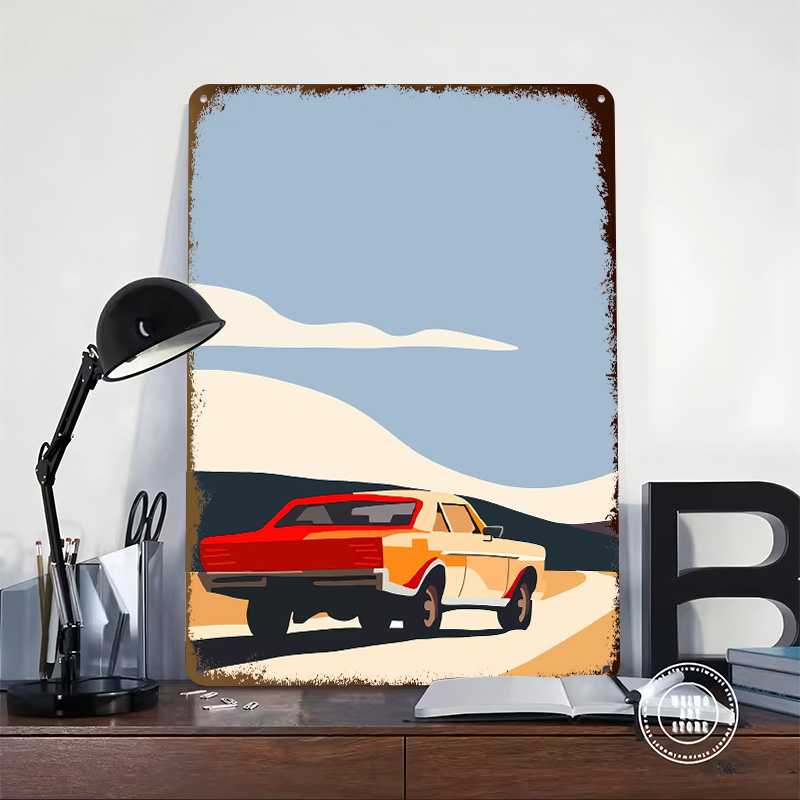 Vintage Car on Road Metal Post - Retro Gaming On review and price