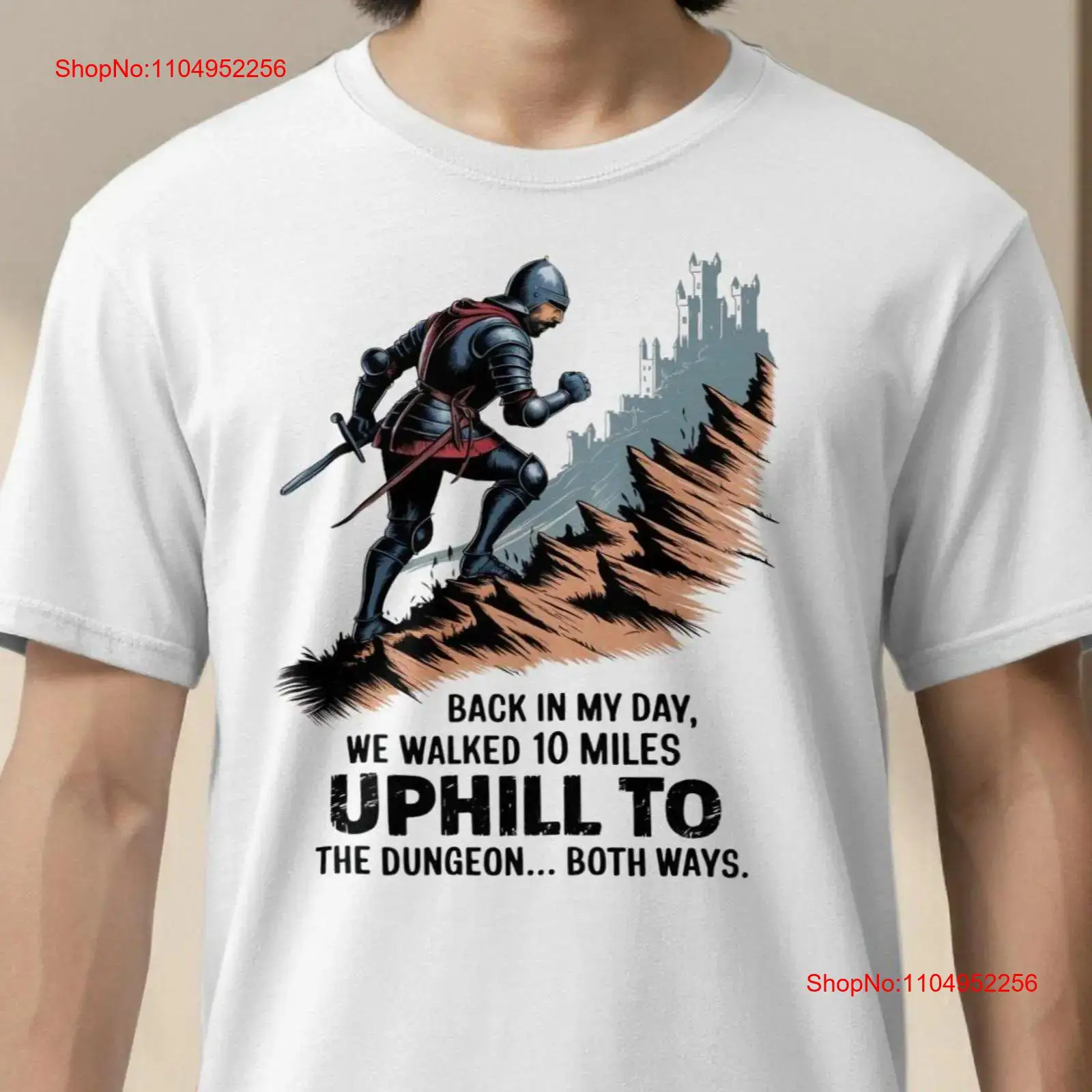 Funny Knight T Shirt Uphill Du - Retro Gaming Ideas review and price